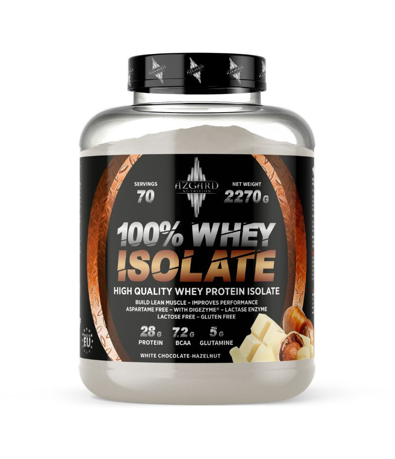 AZGARD 100% WHEY IZOLAT 2270g Bela čokolada lešnik