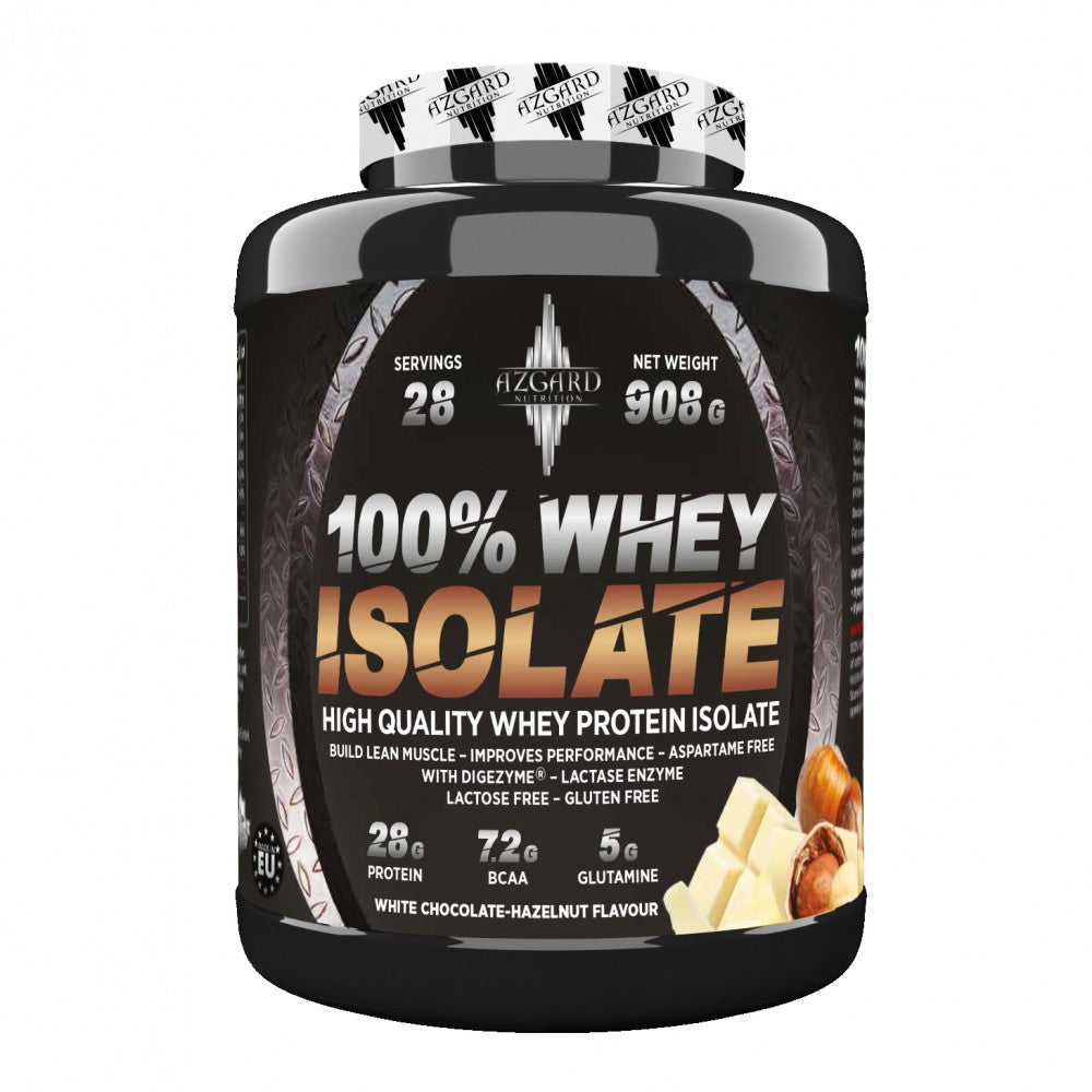 AZGARD 100% WHEY IZOLAT 908g Bela čokolada sa lešnikom