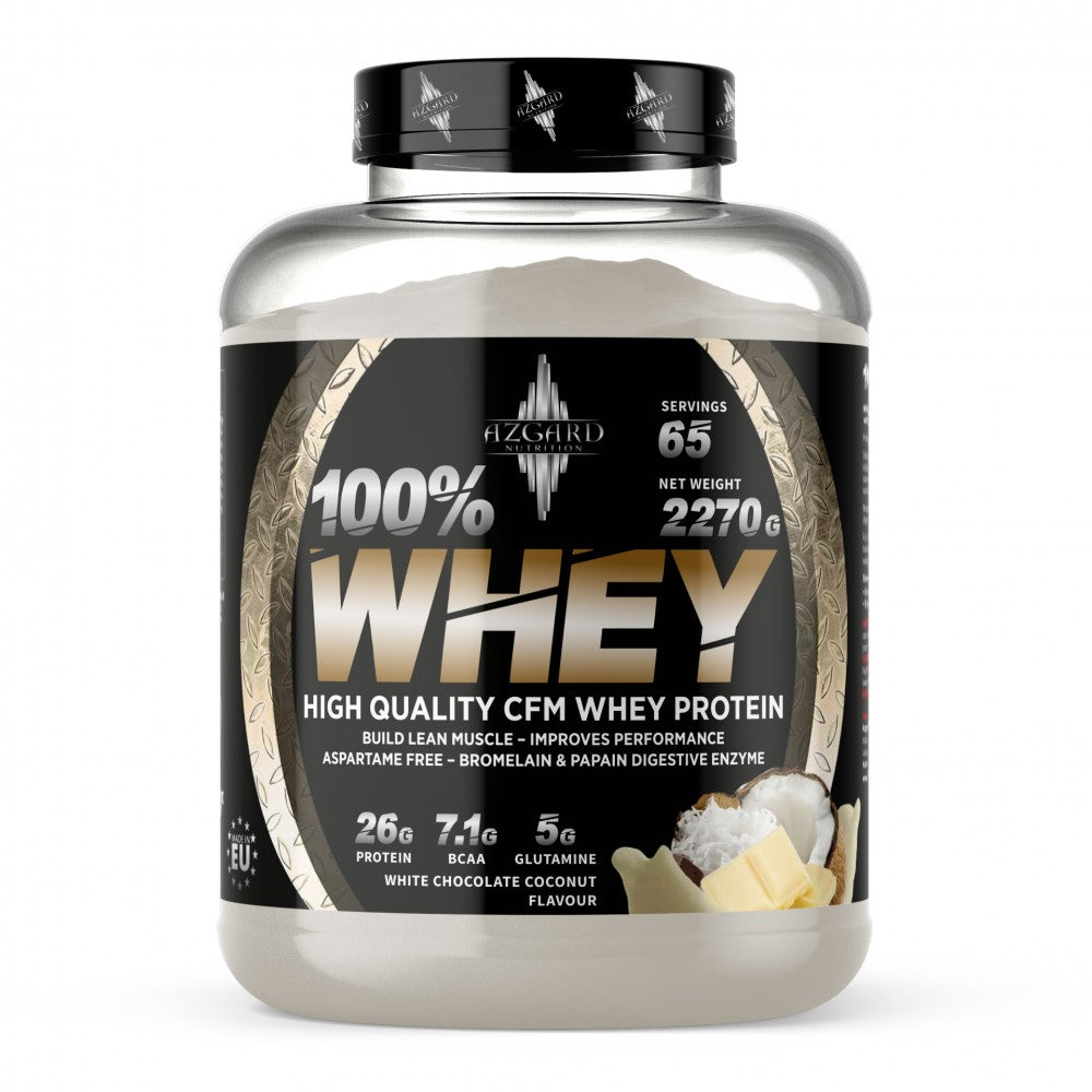 AZGARD WHEY PROTEIN 100% PREMIUM 2270G Bela čokolada kokos (Rafaelo)