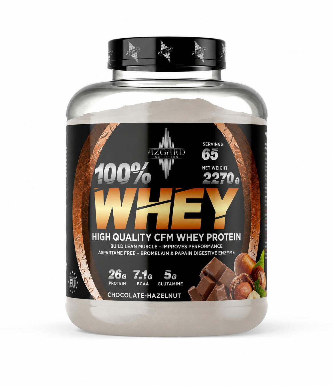 AZGARD 100% WHEY IZOLAT 2270g čokolada lešnik
